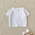Baby Plain White Short Sleeve Crew Neck T-Shirt
