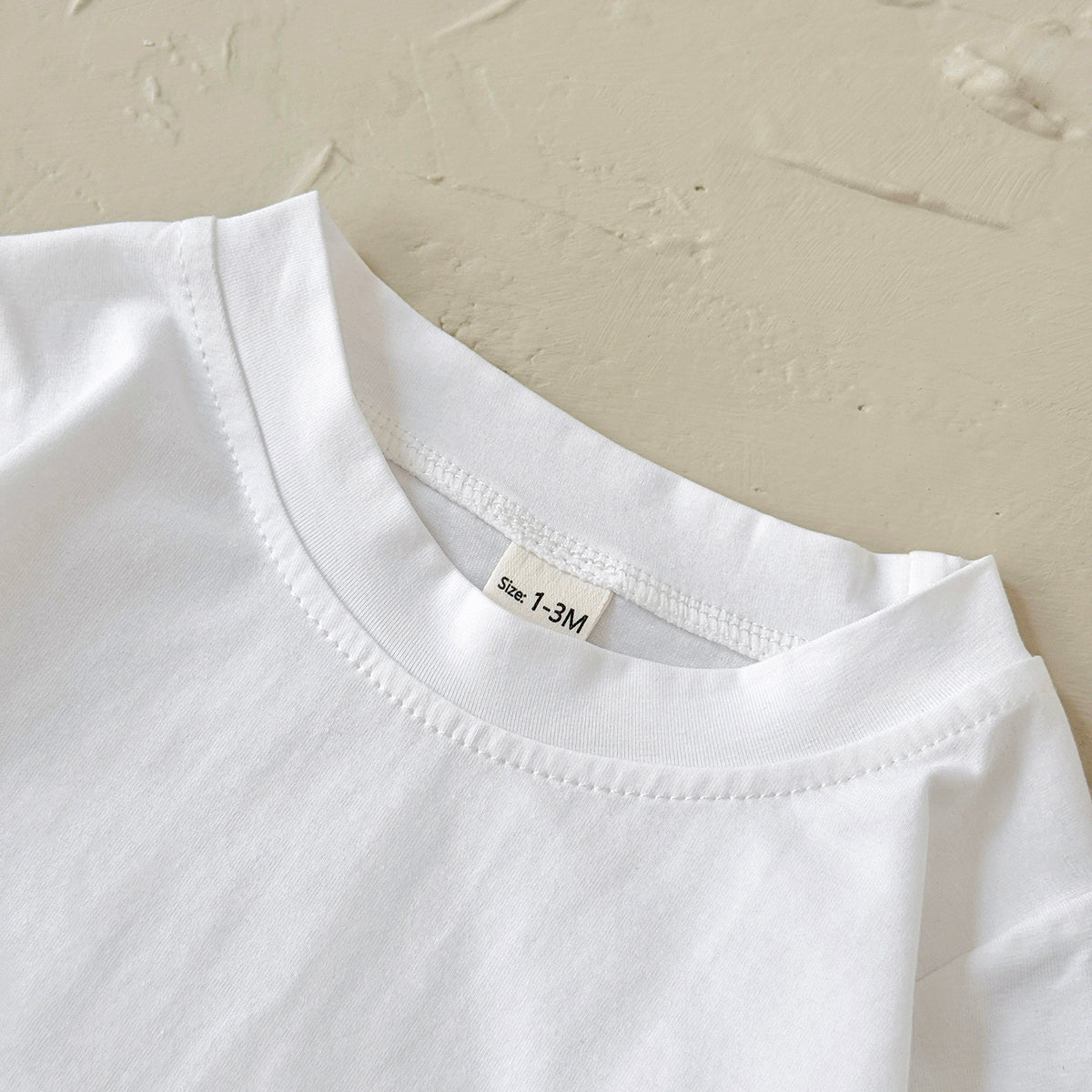 Baby Plain White Short Sleeve Crew Neck T-Shirt