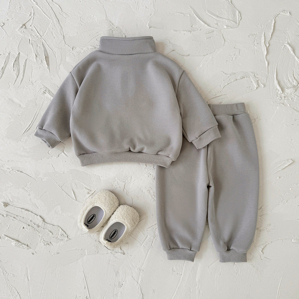 Male Infant Grey Long Sleeve Fleece Set 0-3 Years Old