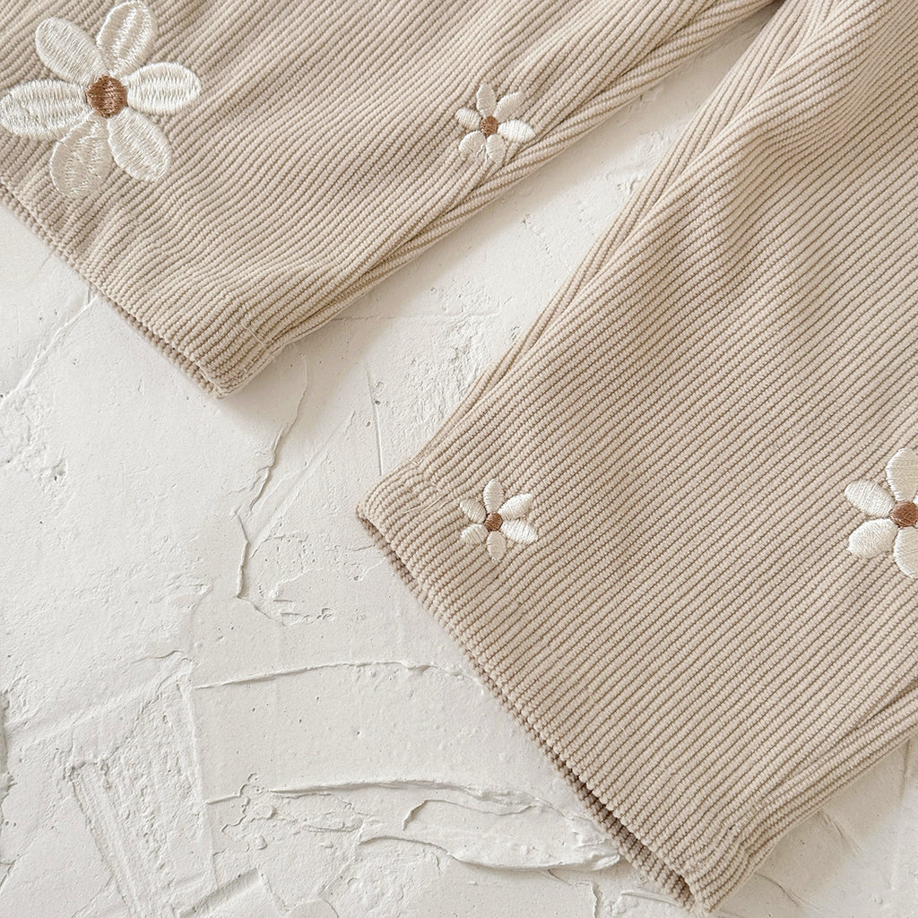 Women's and Baby Floral Embroidered Fleece Wraparound Pants 0-3 Years Old
