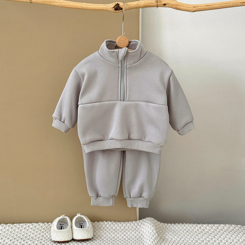 Male Infant Grey Long Sleeve Fleece Set 0-3 Years Old