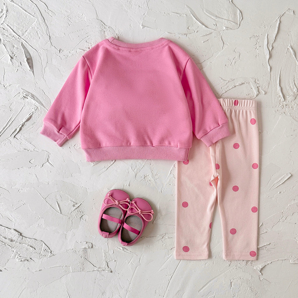 Rose red baby girl oversized bow pants set for ages 1-3