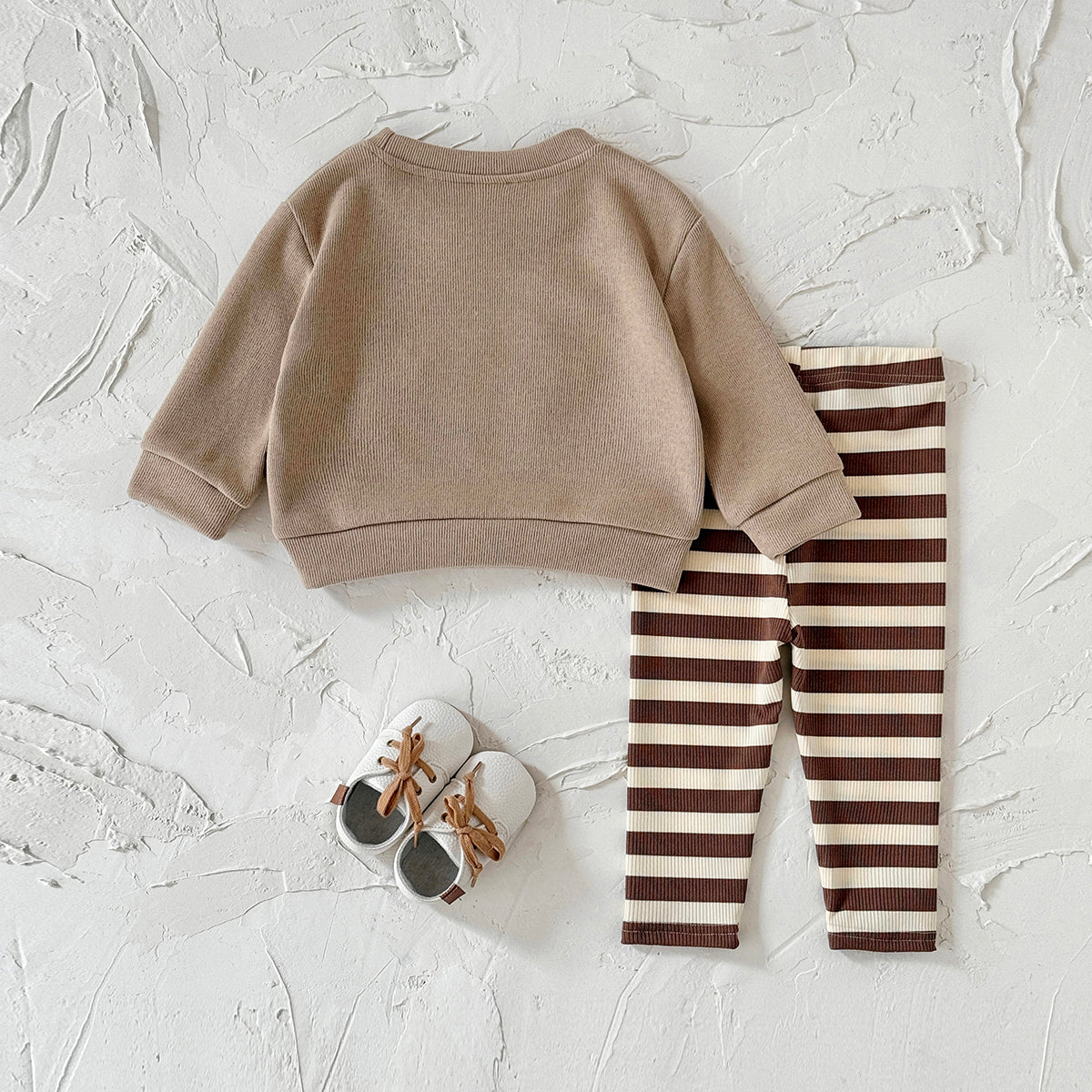 Spring Autumn Baby Set, Fun Dachshund Sweatshirt & Striped Pants
