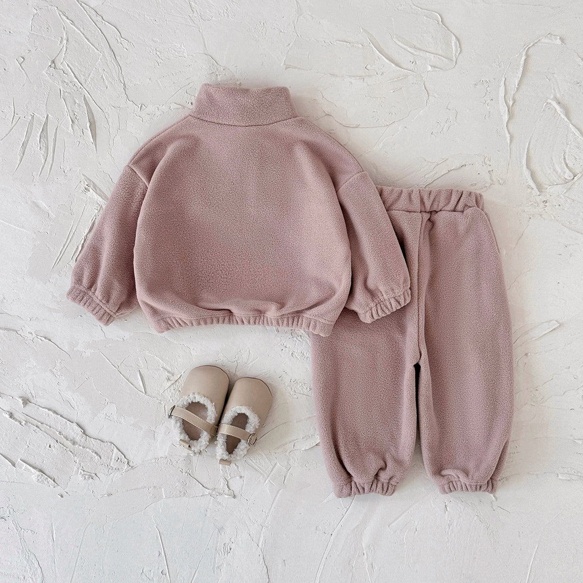 Pink Lotus Baby Fleece Set for Autumn/Winter (0-3 Years)