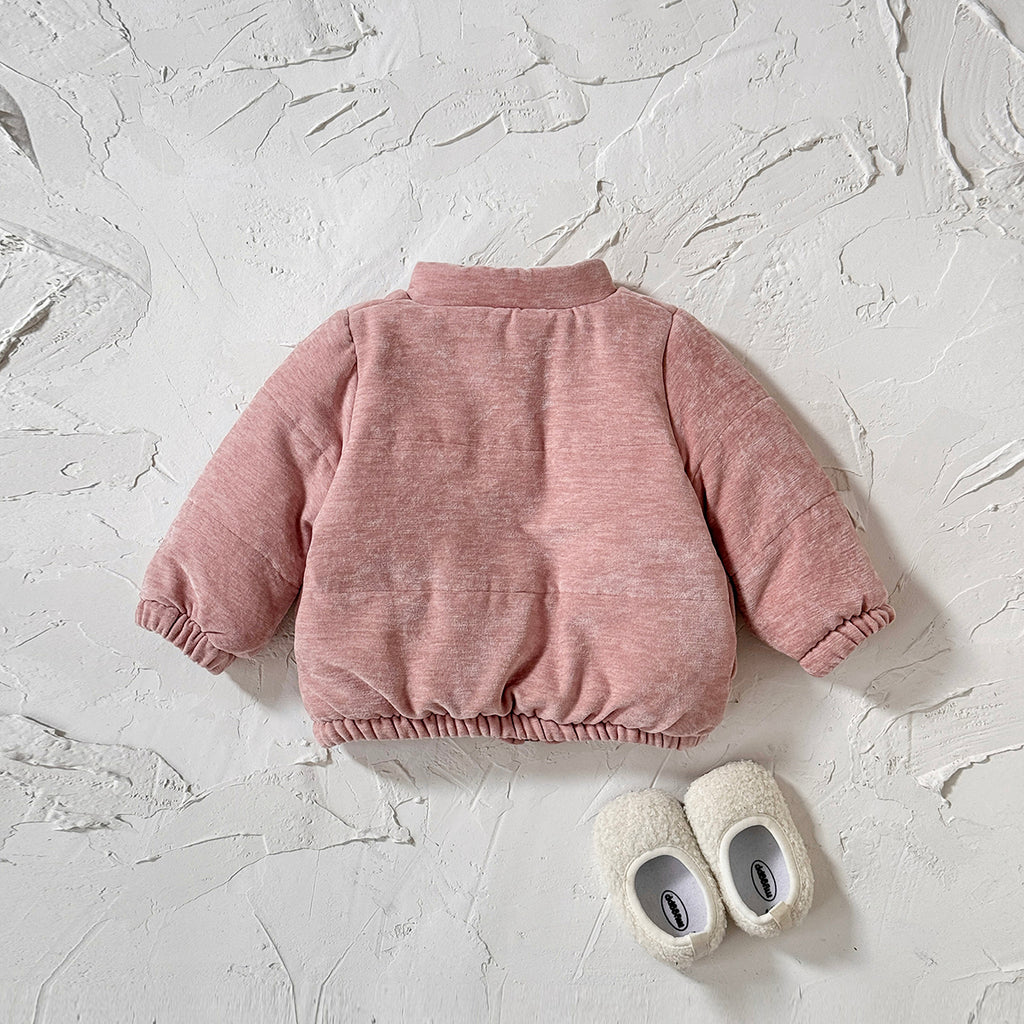 珊瑚粉色女婴棉服大衣0-3岁