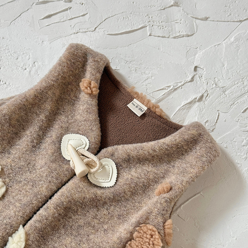 Baby girl flower woolen jacket autumn and winter 0-3 years old