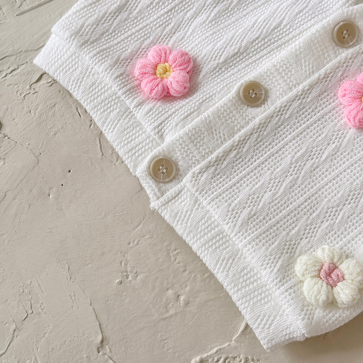 Baby girl three-dimensional flower long sleeved pants set 0-3 years old