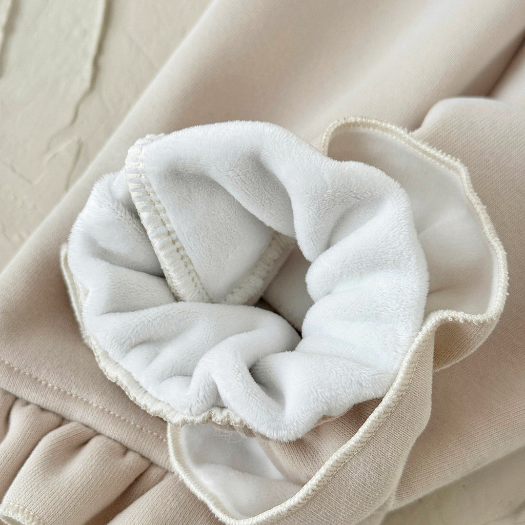 Forest Style Girls Thick Winter Sweatpants Ruffle Hem Infant Warm Trousers