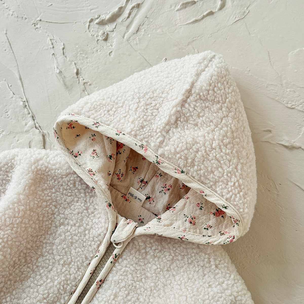 Baby girl floral hooded jacket for winter 0-3 years old