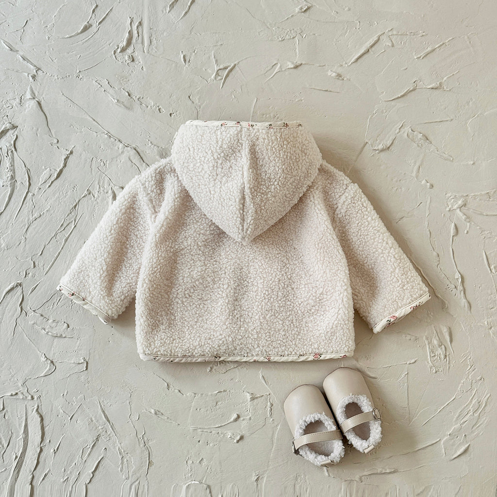 Baby girl floral hooded jacket for winter 0-3 years old