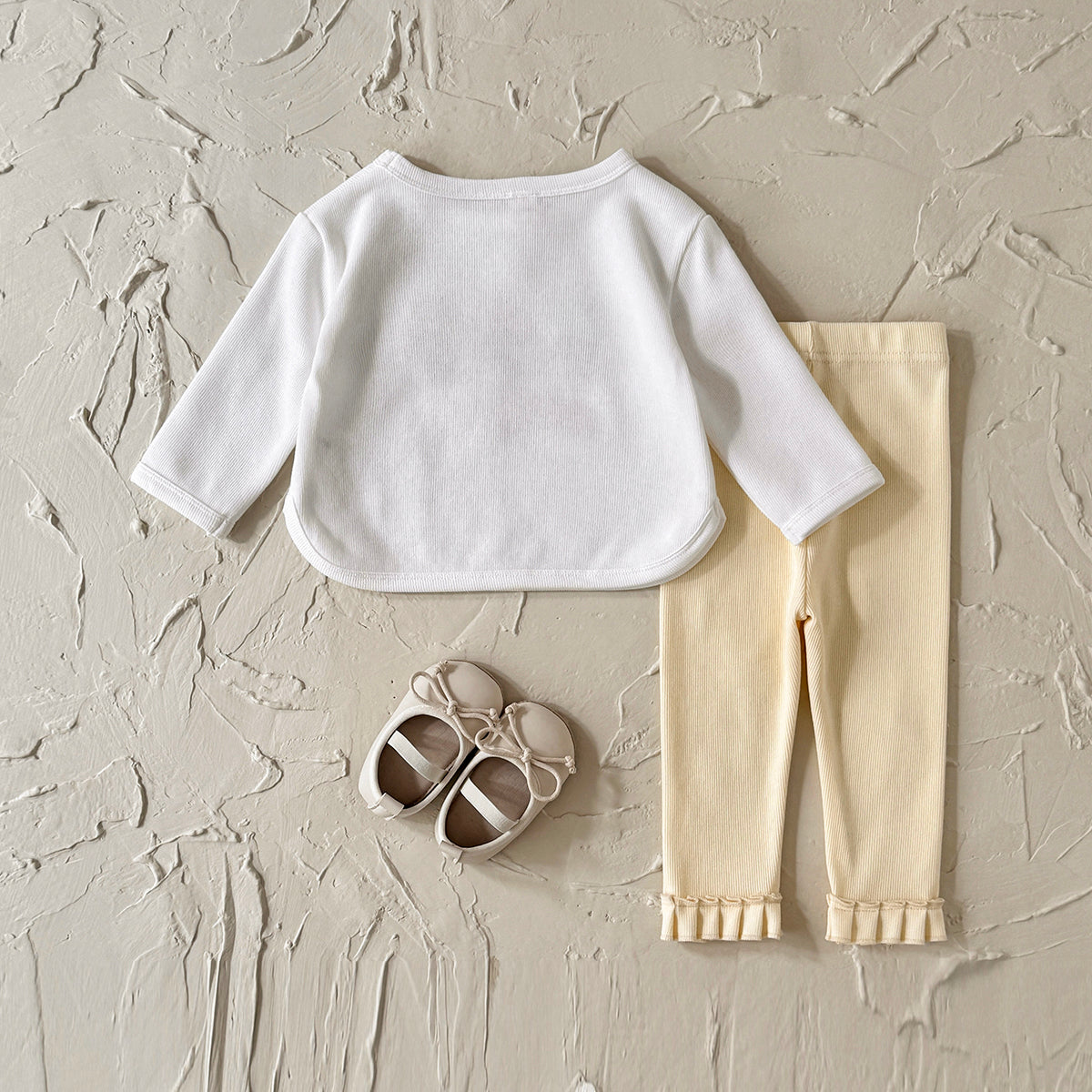 Baby girl white ice cream towel embroidery set 0-3 years old