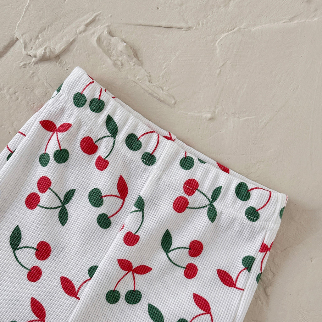 Fresh Cherry Baby 2Pcs Set Girls Big Collar Embroidery Clothing Set