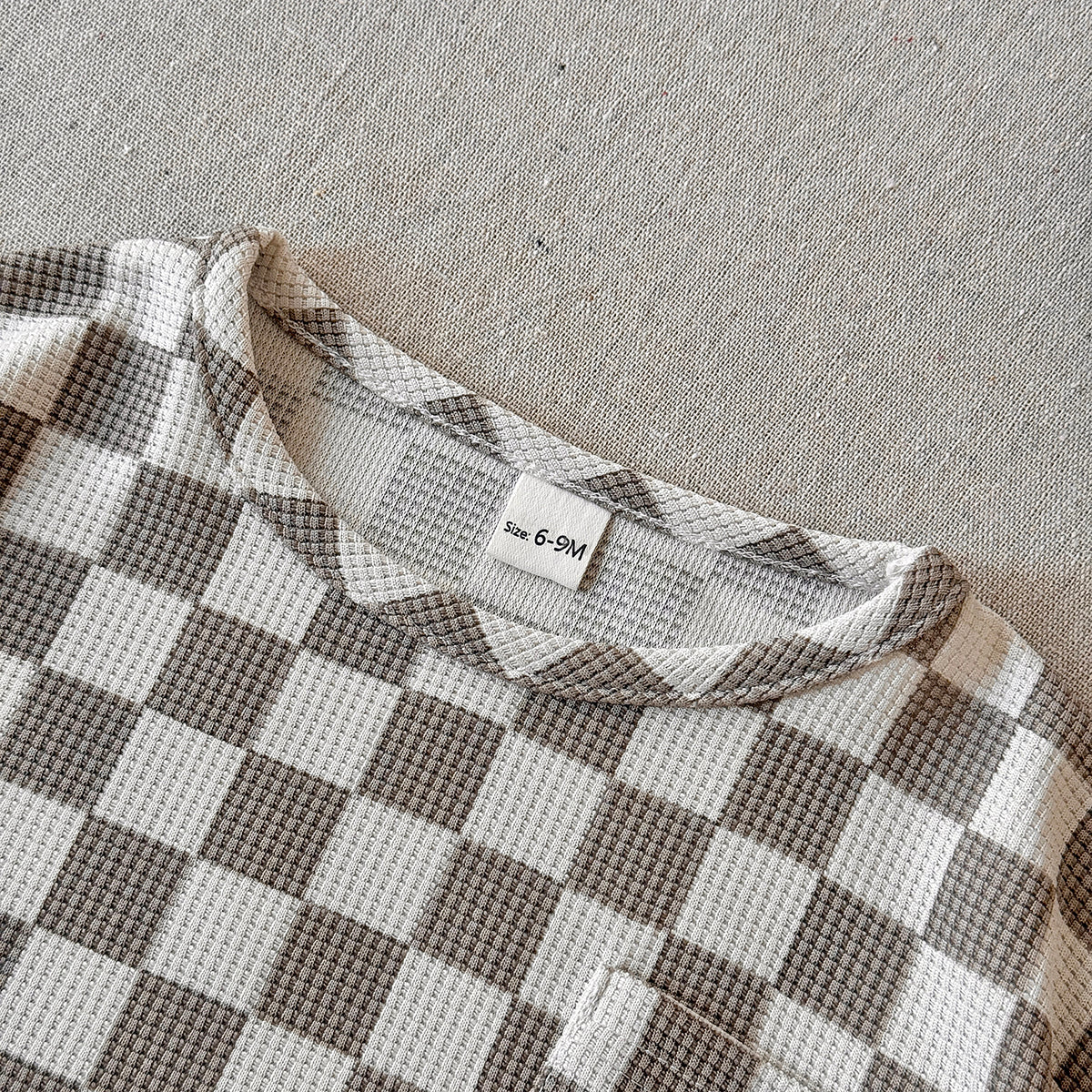 Checkered Baby Waffle 2Pcs Outfit Short Sleeve Tee & Shorts