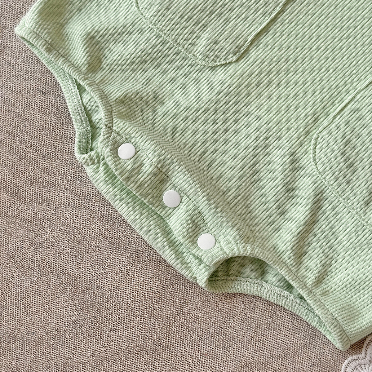 Baby 2Pcs Outfit Ribbed Overalls Romper & White Short Sleeve Tee
