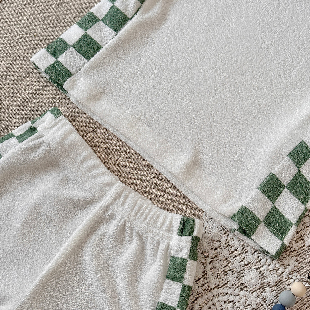 Baby Checkerboard 2Pc Outfit, Terry Tee & Shorts