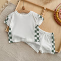 Baby Checkerboard 2Pc Outfit, Terry Tee & Shorts