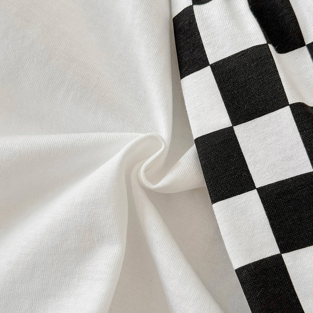 Baby Pocket Short Sleeve T-shirt & Checkerboard Shorts 2 Piece Outfit