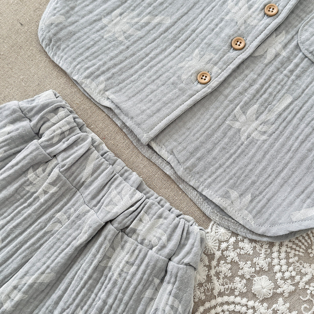 Baby Tropical Palm Tree Muslin Summer Two-Piece Set