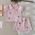 Baby Girl Dog Embroidery Skirt Set