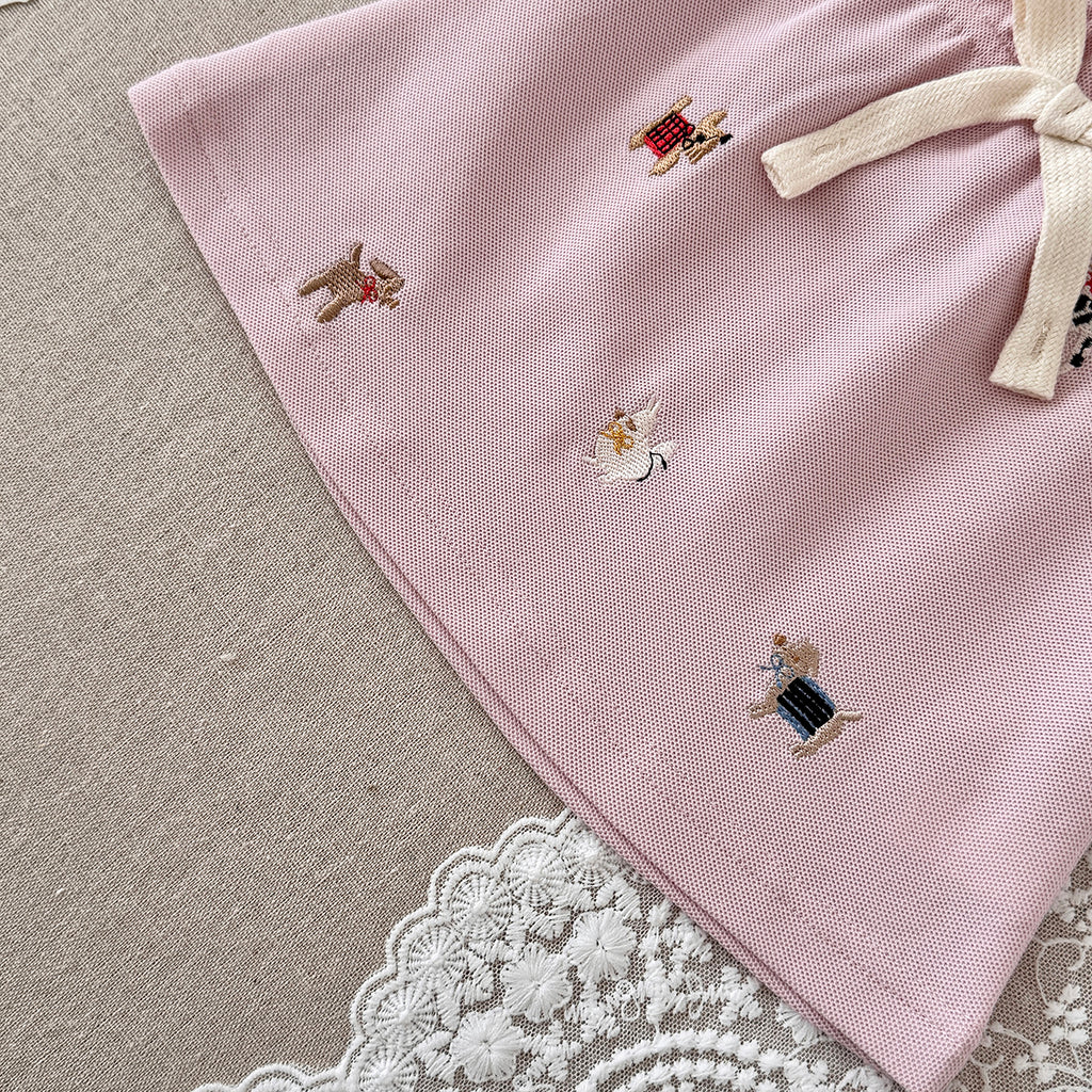 Baby Girl Dog Embroidery Skirt Set