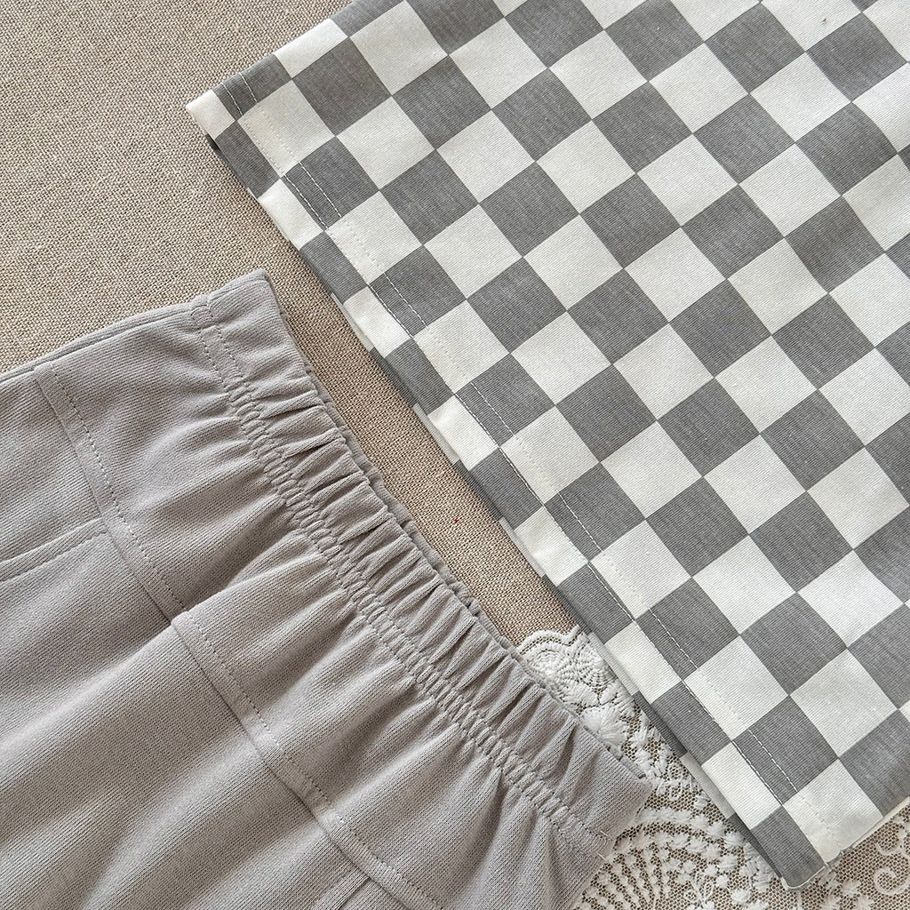 Baby Checkerboard Pocket Tee & Cuffed Shorts Summer Outfit Set