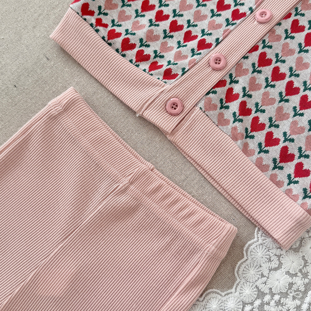 Baby girl flower long sleeved pants set