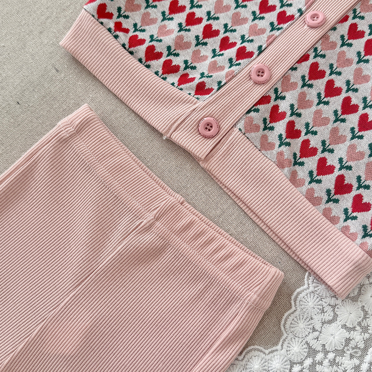Baby girl flower long sleeved pants set