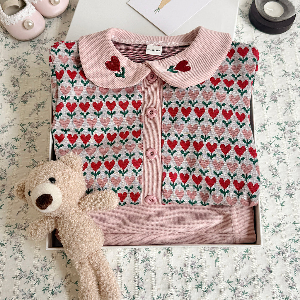 Baby girl flower long sleeved pants set