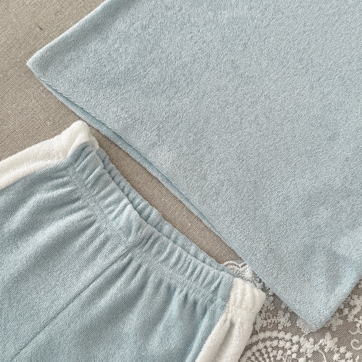 Soft Terry Cloth Baby Short Sleeve Tee & Side Stripe Shorts