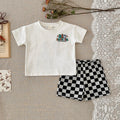Baby Big Brother Graphic Tee & Checkerboard Shorts Summer Outfit Set
