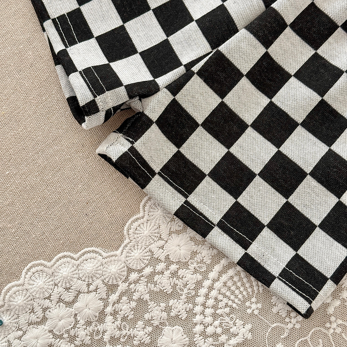 Baby Big Brother Graphic Tee & Checkerboard Shorts Summer Outfit Set