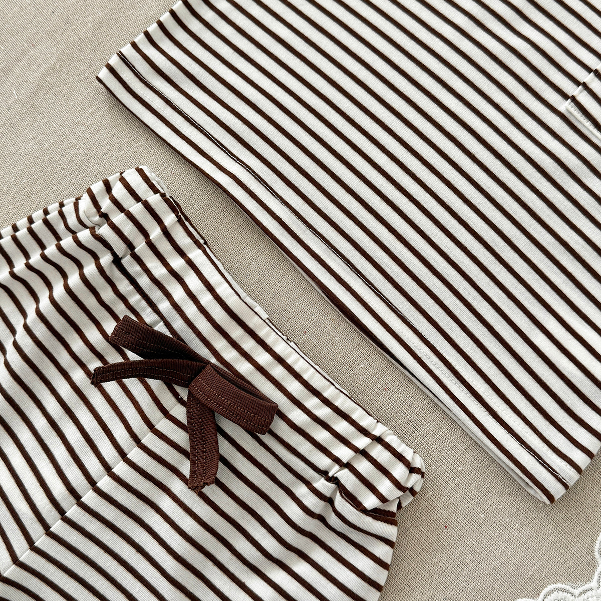 Toddler Striped Short Sleeve Tee & Shorts Set