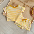 Toddler Striped Short Sleeve Tee & Shorts Set