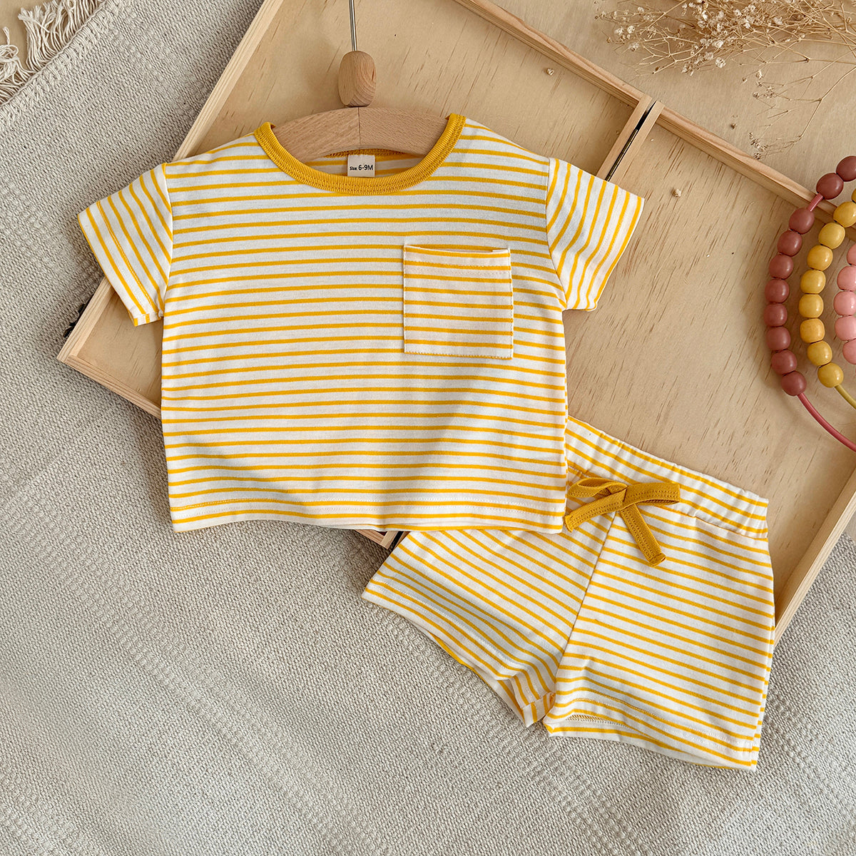 Toddler Striped Short Sleeve Tee & Shorts Set
