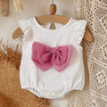Baby Girl Ruffle Sleeve Bodysuit with Pink Big Bow