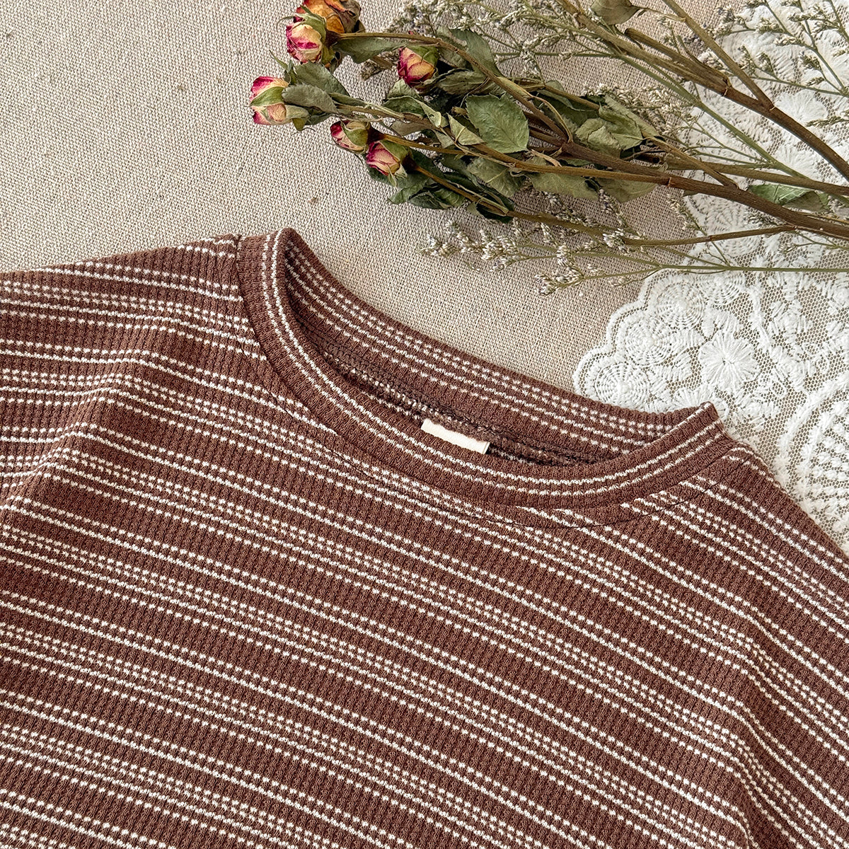Baby Waffle Striped Short Set