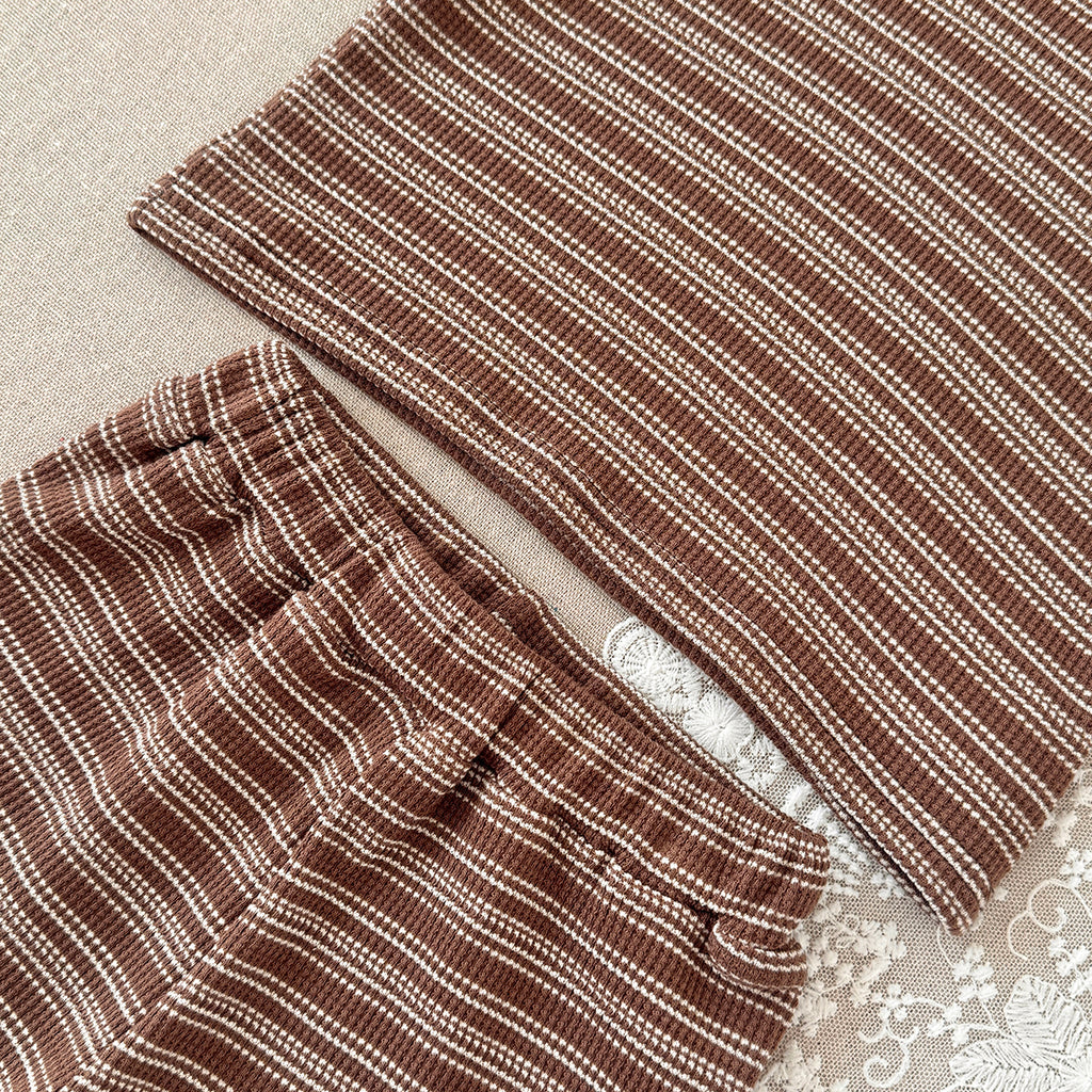 Baby Waffle Striped Short Set