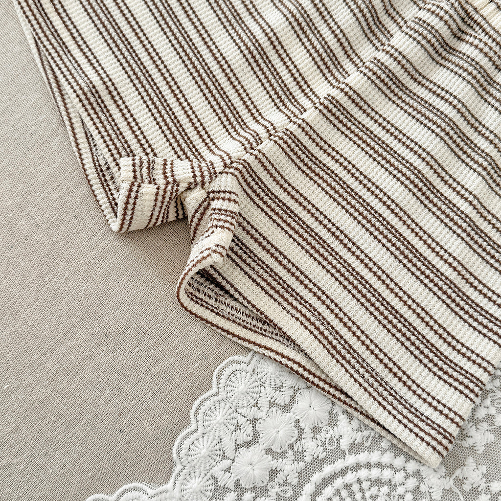 Baby Waffle Striped Short Set