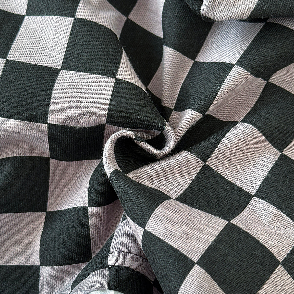 Baby Boy Fake Two Piece Checkered Hooded Shorts Set