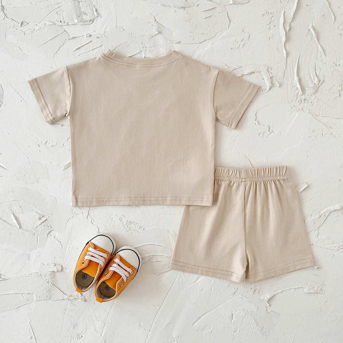 Baby Cartoon Print Tee & Shorts Set