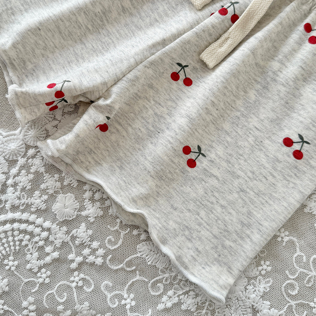 Baby Girl Cherry Print Short Sleeve Pajama Set
