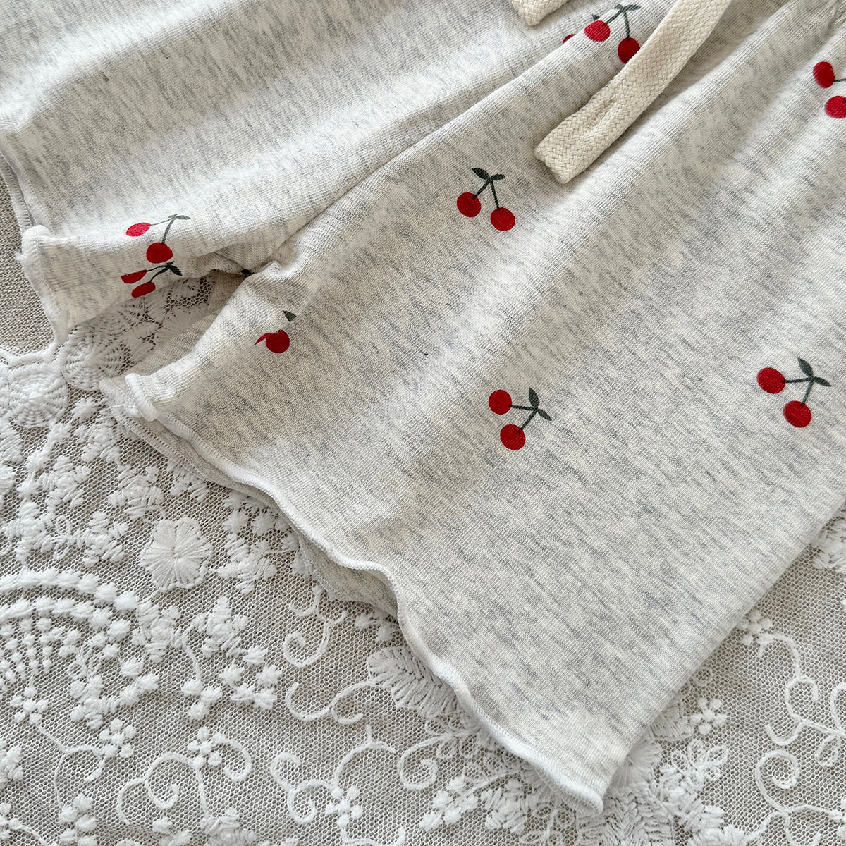 Baby Girl Cherry Print Short Sleeve Pajama Set