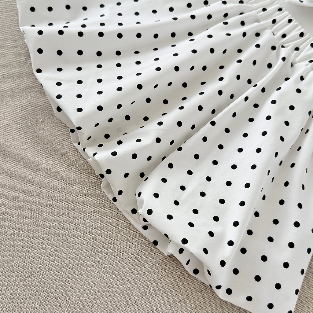 Baby Girl Bow Top & Polka Dot Skirt Set