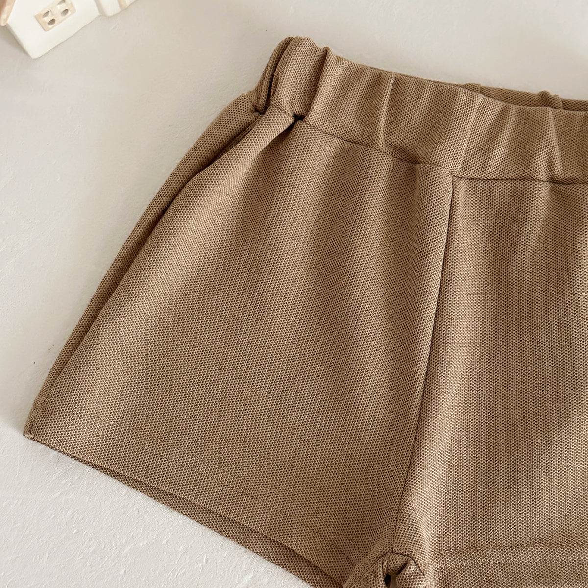 Baby Bear Polo 2pc Set, Cream Top & Khaki Shorts