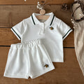 Baby Boy Acorn Embroidery Polo Shirt Shorts Set