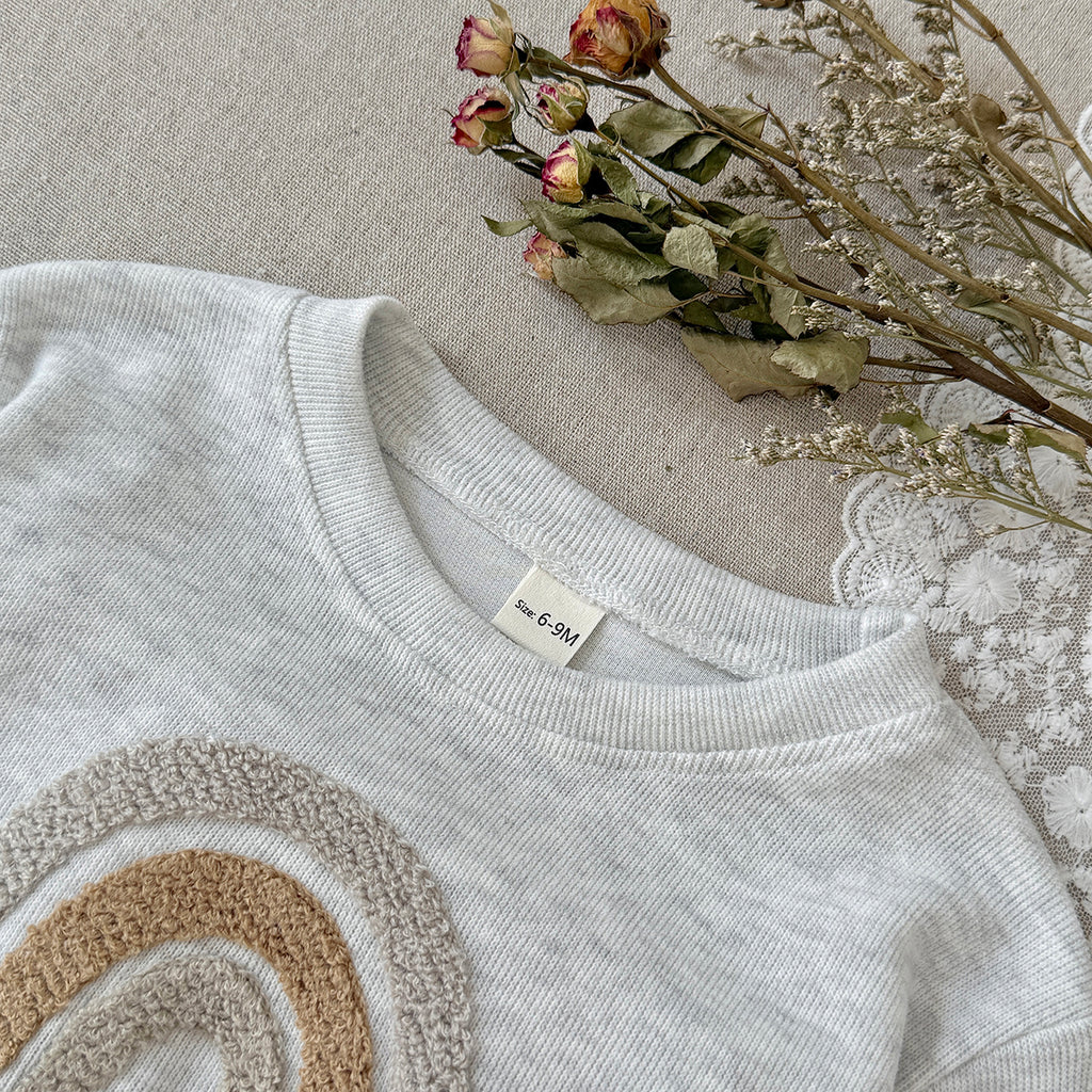 Rainbow Pattern Sweatshirt Set for Baby Boys, Spring Autumn