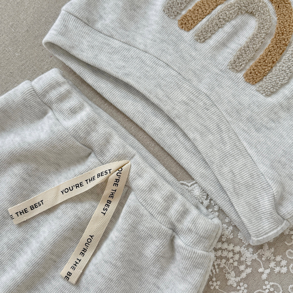 Rainbow Pattern Sweatshirt Set for Baby Boys, Spring Autumn
