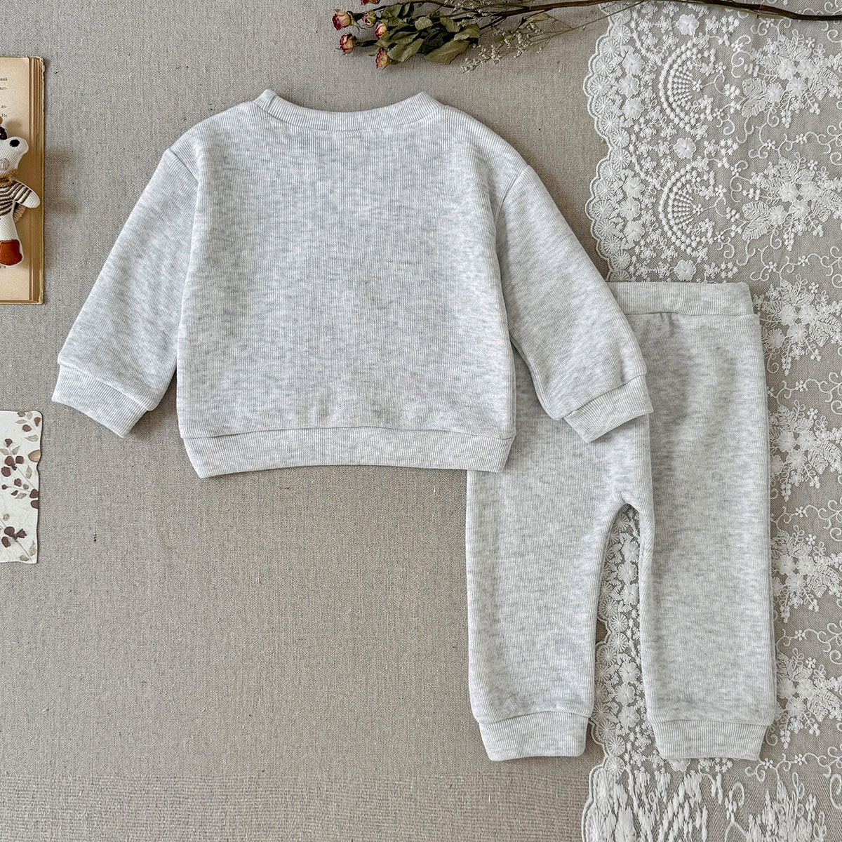 Rainbow Pattern Sweatshirt Set for Baby Boys, Spring Autumn