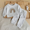 Rainbow Pattern Sweatshirt Set for Baby Boys, Spring Autumn