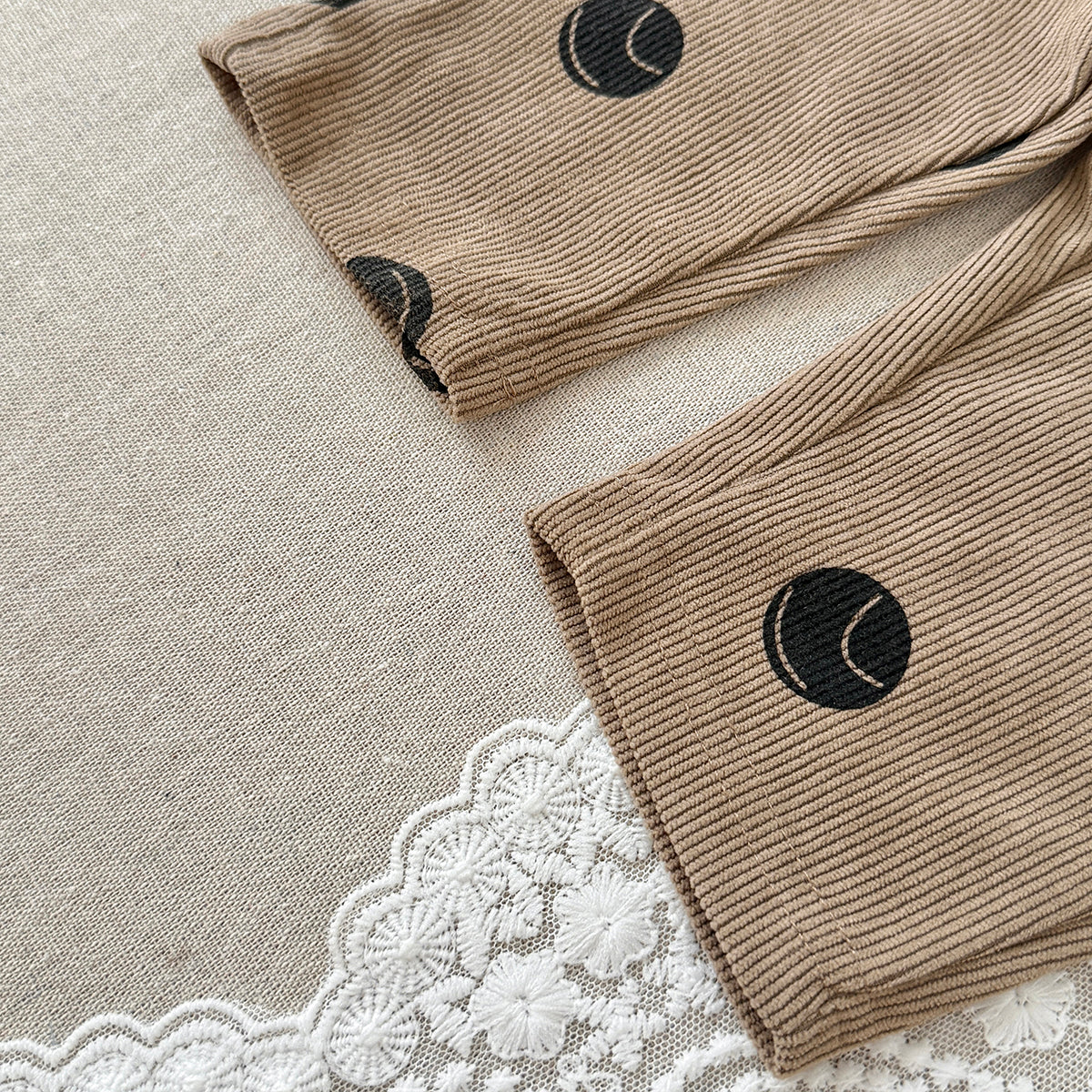 Toddler Tennis Print Corduroy Overalls